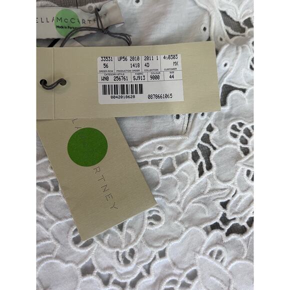 Stella McCartney Lace Baby Tee tank 100% Cotton Square Neckline 44 y2k dainty - Picture 5 of 11